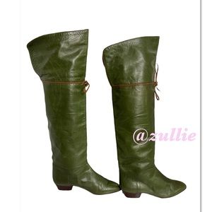 ALLUR MADE IN ITALY LEATHER OVER THE KNEE BOOTS